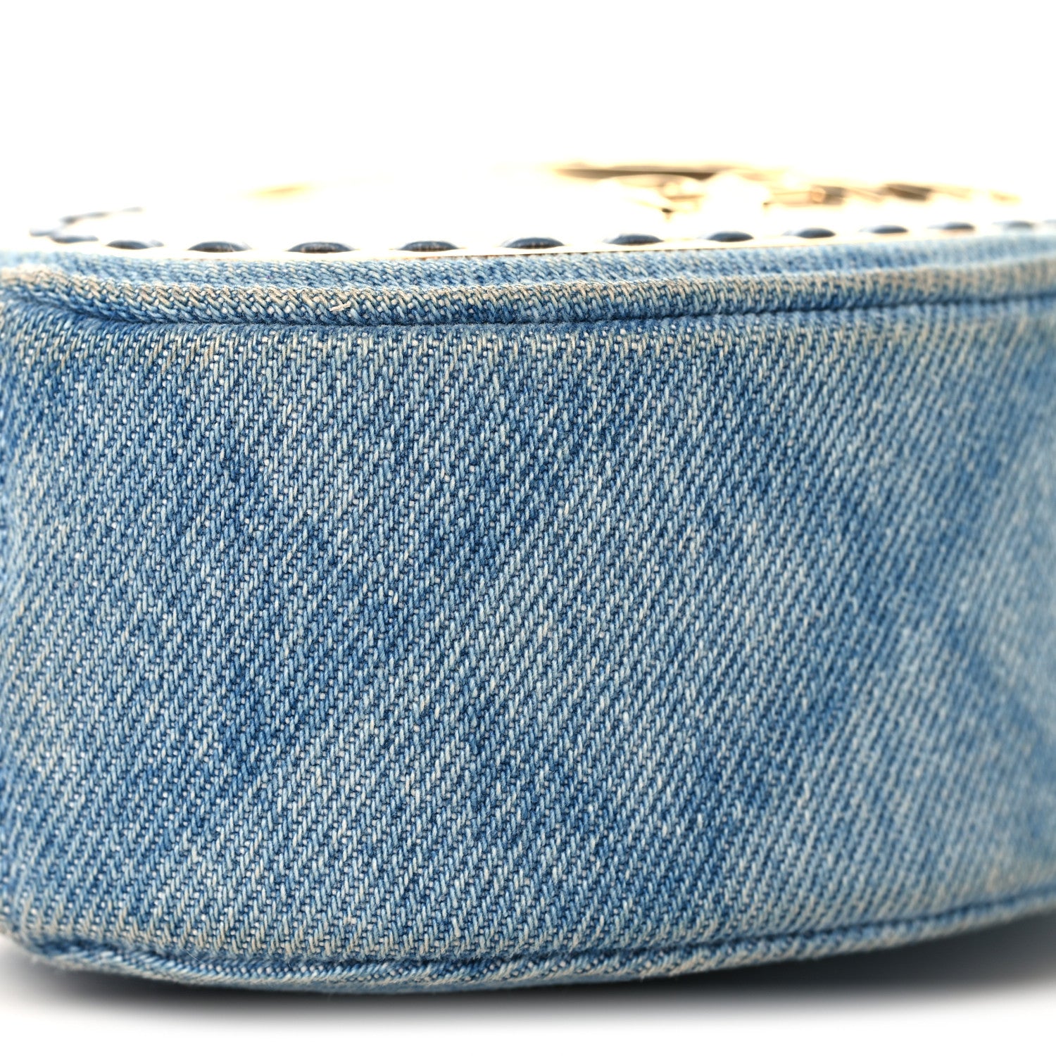 Chanel Denim Printed Chain Clutch Dark Blue 9 of 10