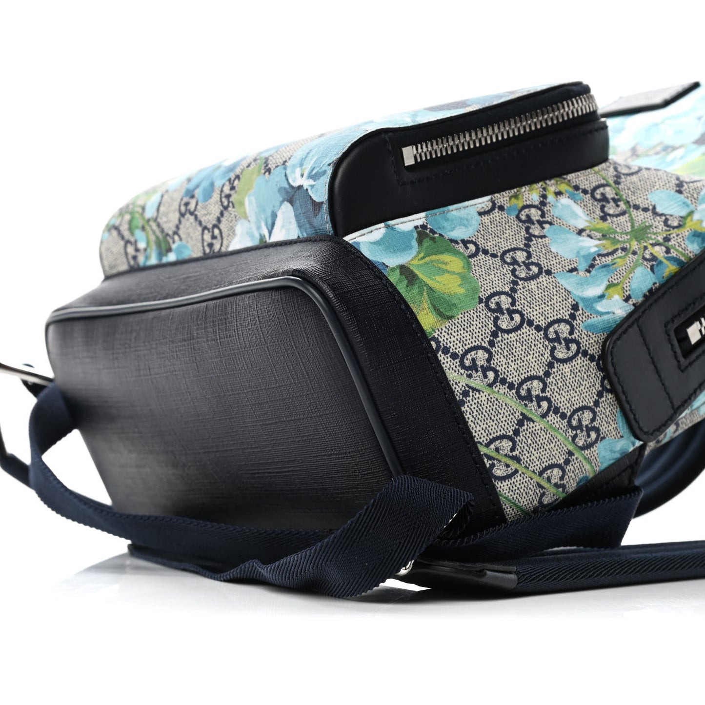 GG Supreme Monogram Blooms Small Day Backpack Blue
