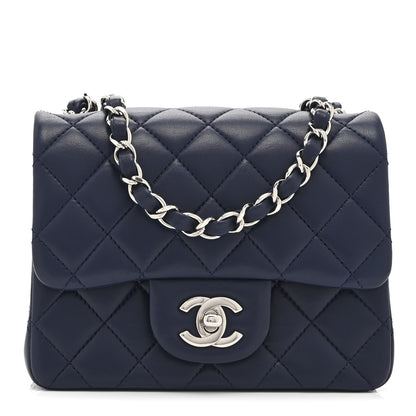 Chanel Lambskin Quilted Mini Square Flap Navy 1 of 10