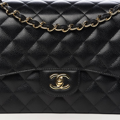 Chanel Caviar Quilted Jumbo Double Flap Black 10 of 11