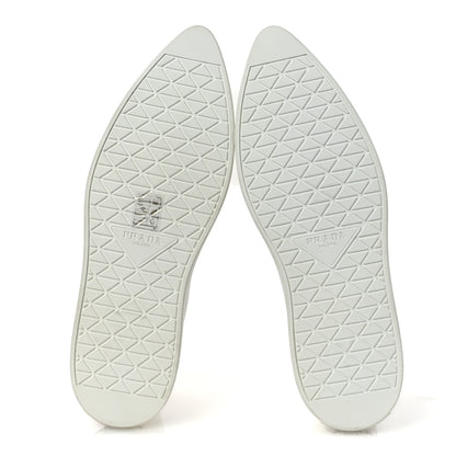 Prada Canvas Polka Dot Point Toe High Top Sneakers 37 White Black 7 of 11
