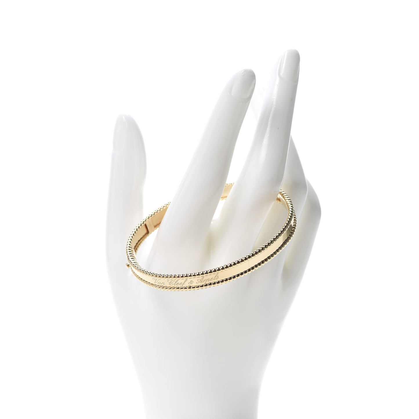 18K Yellow Gold Perlee Signature Bangle Bracelet L