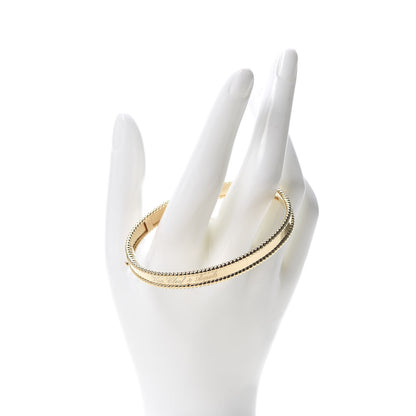 Van Cleef & Arpels 18K Yellow Gold Perlee Signature Bangle Bracelet L 2 of 5