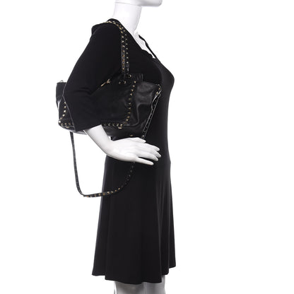 Valentino Garavani Vitello Small Rockstud Tote Black 3 of 10