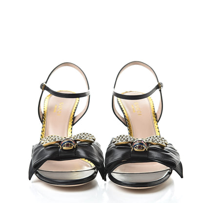 Gucci Nappa Queen Margaret Mid Heel Sandals 36.5 Black 2 of 9