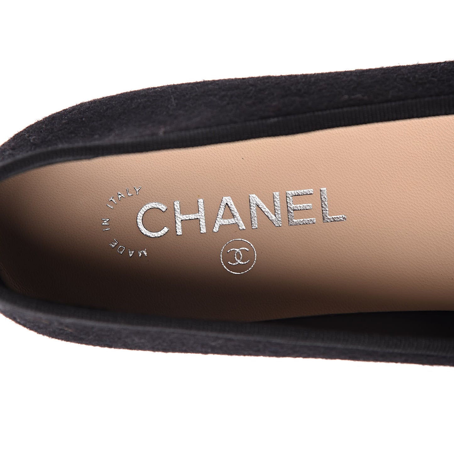 Fabric Suede Cap Toe CC Ballerina Flats 41 Black Dark Khaki