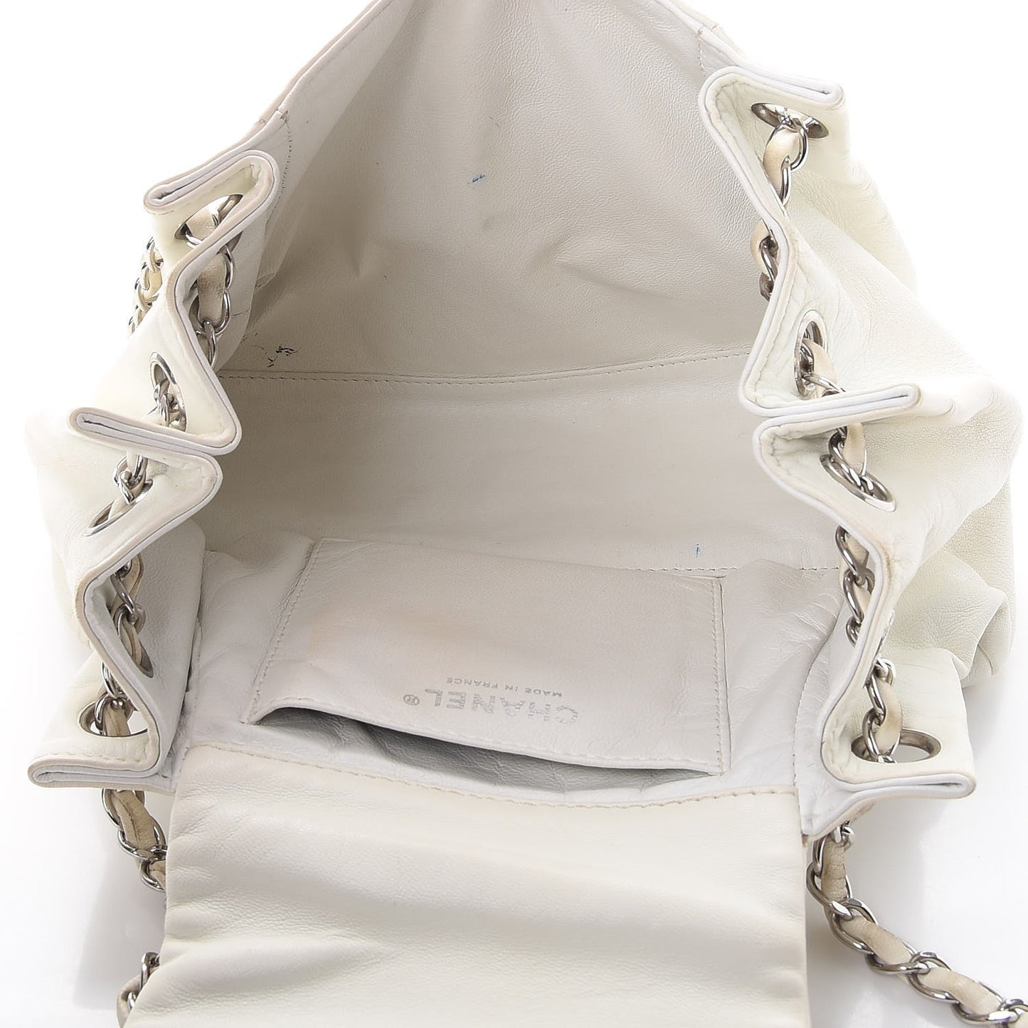 Lambskin Sensual Accordion Flap White
