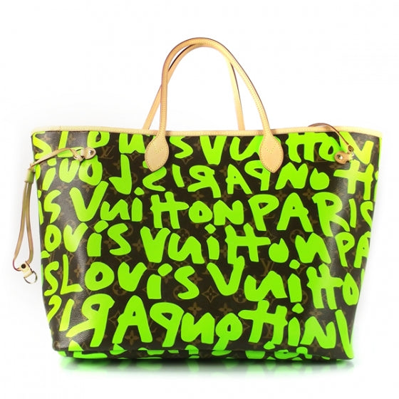 Louis Vuitton Monogram Graffiti Neverfull GM Green 1 of 7