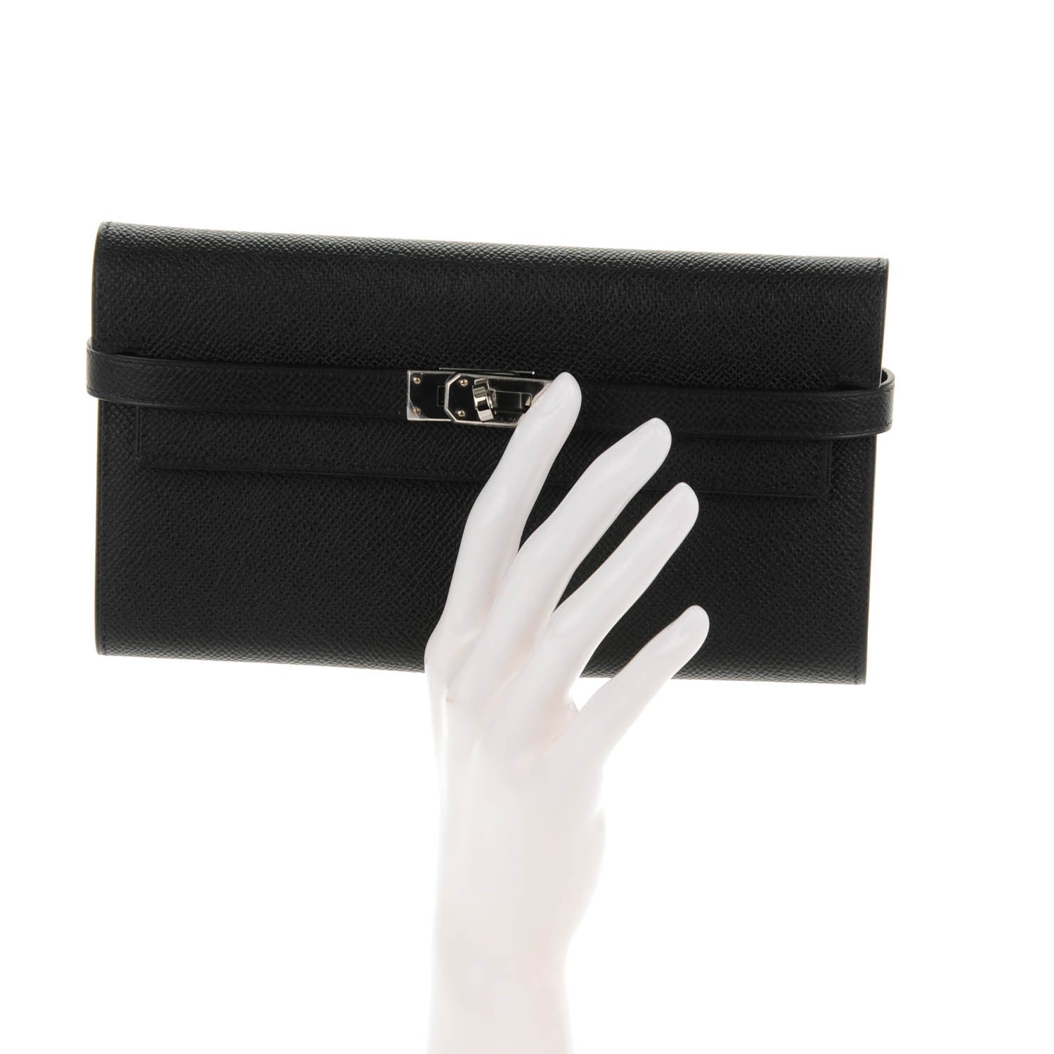 Hermes Epsom Kelly Longue Wallet Black 2 of 13