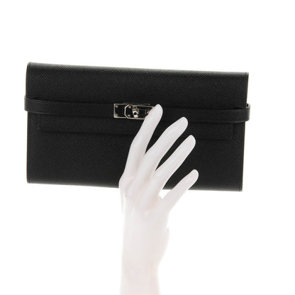 Hermes Epsom Kelly Longue Wallet Black 2 of 13