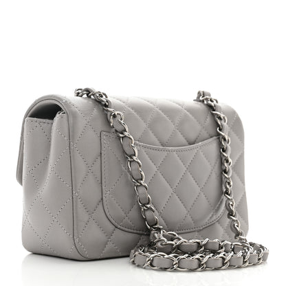 Chanel Lambskin Quilted Mini Rectangular Flap Grey 2 of 11