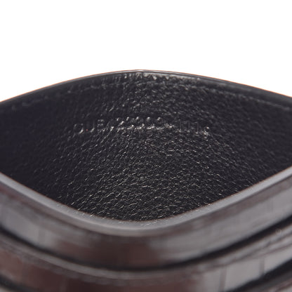 Saint Laurent Calfskin Crocodile Embossed Monogram Credit Card Case Black 7 of 8