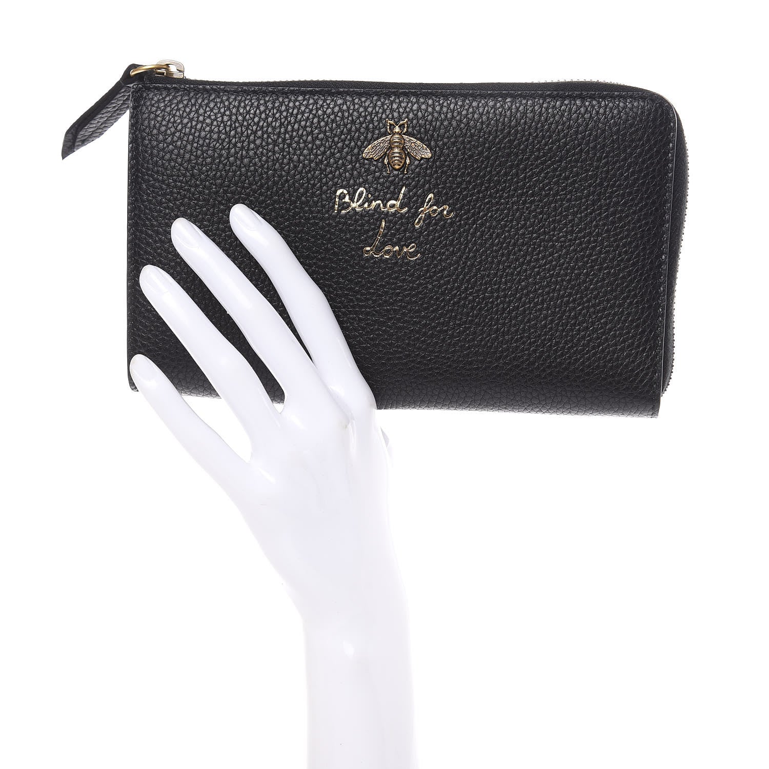 Gucci Calfskin Cellarius Blind For Love Wristlet Black 2 of 8