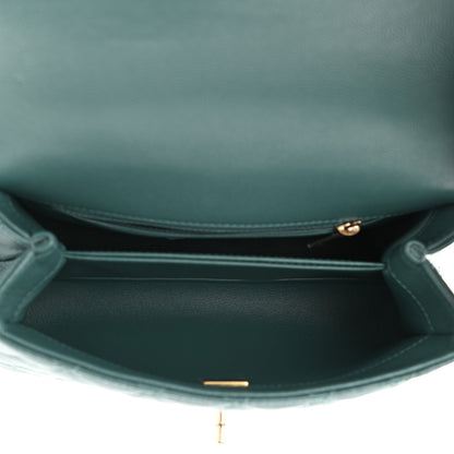 Chanel Caviar Quilted Mini Coco Handle Flap Green 5 of 10