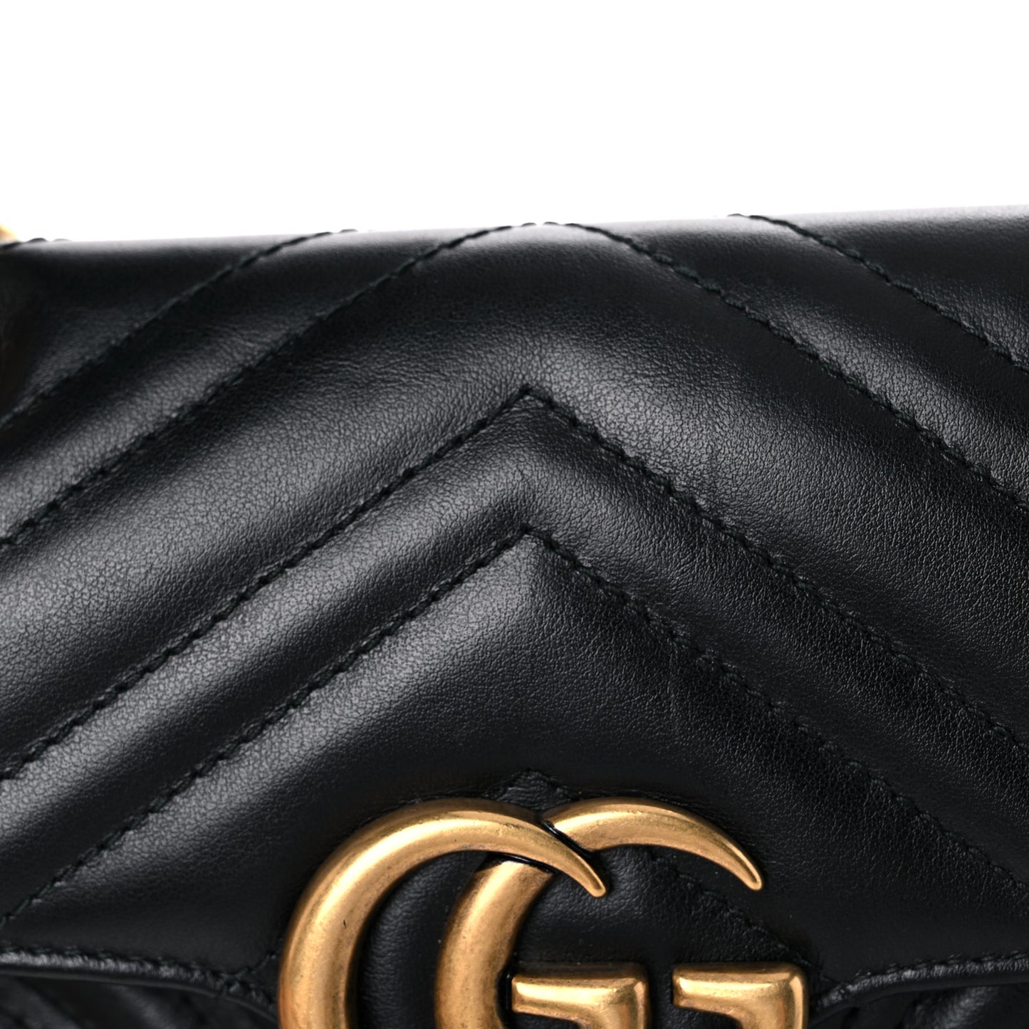 Calfskin Matelasse Mini GG Marmont Shoulder Bag Black