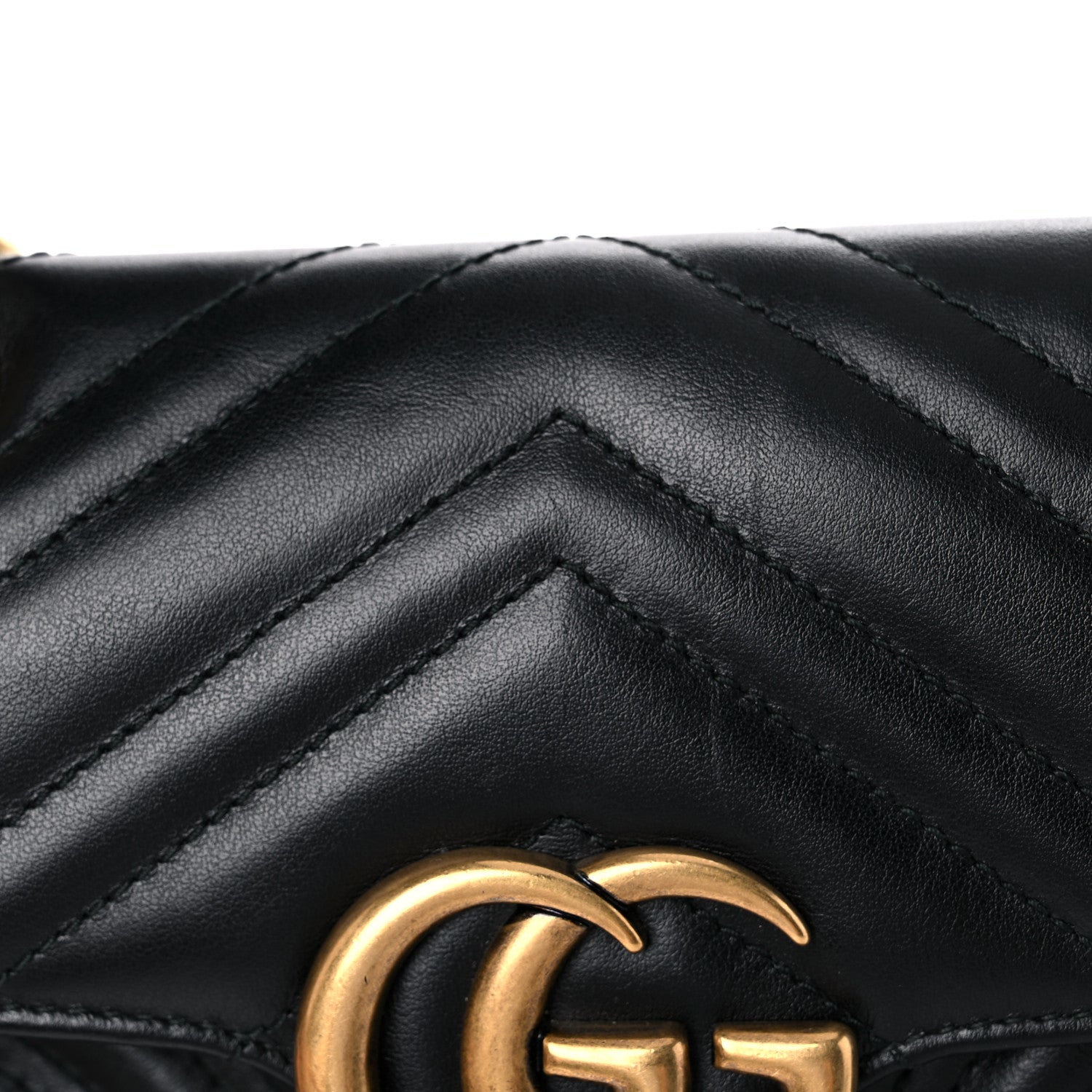 Gucci Calfskin Matelasse Mini GG Marmont Shoulder Bag Black 15 of 17