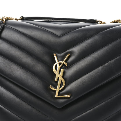 Saint Laurent Calfskin Y Quilted Monogram Medium Loulou Chain Satchel Black 8 of 10