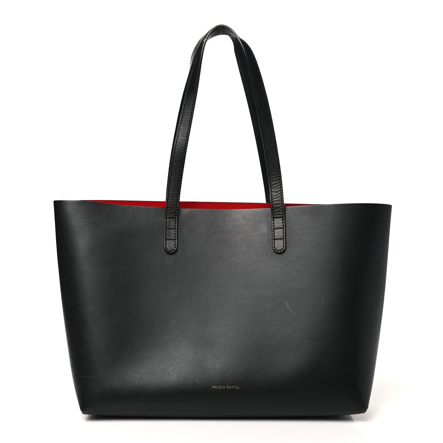 Mansur Gavriel Calfskin Small Shopping Tote Black Flamma 1 of 11