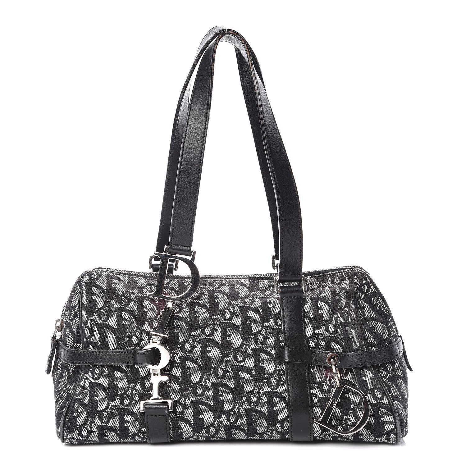 Christian Dior Denim Monogram Charms Shoulder Bag Black 1 of 13