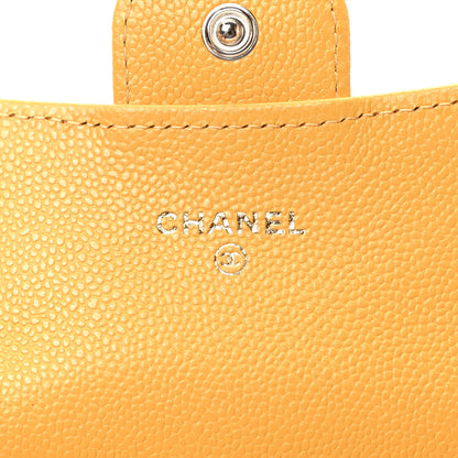 Chanel Caviar Quilted Flap Card Holder Wallet Yellow 6 of 9