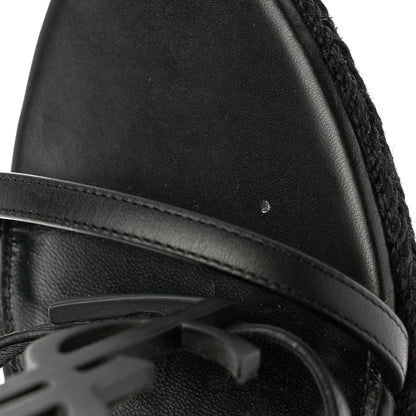 Saint Laurent Calfskin Cassandra Espadrille 105 Wedges 42 Black 10 of 10