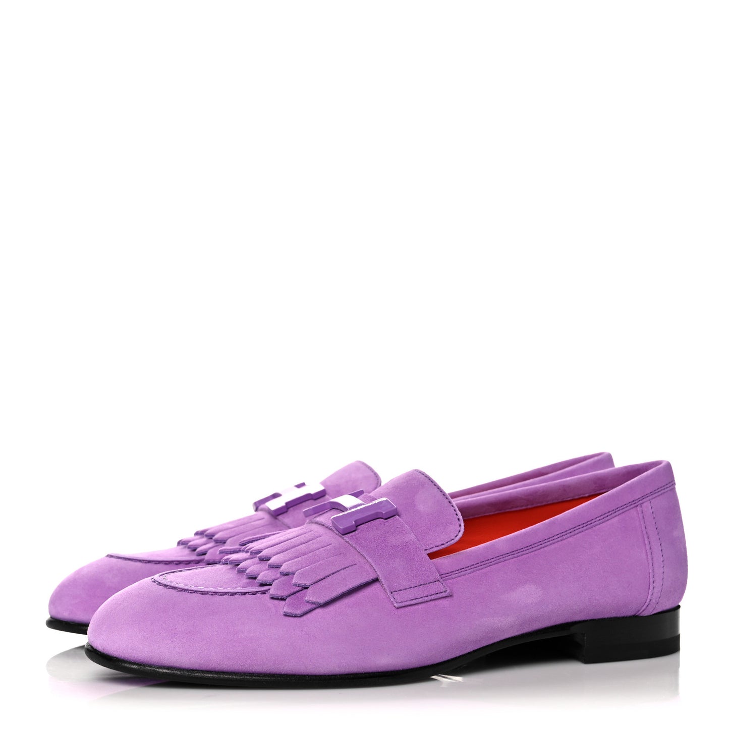 Suede Goatskin Womens Royal Loafers 36 Violet Parme
