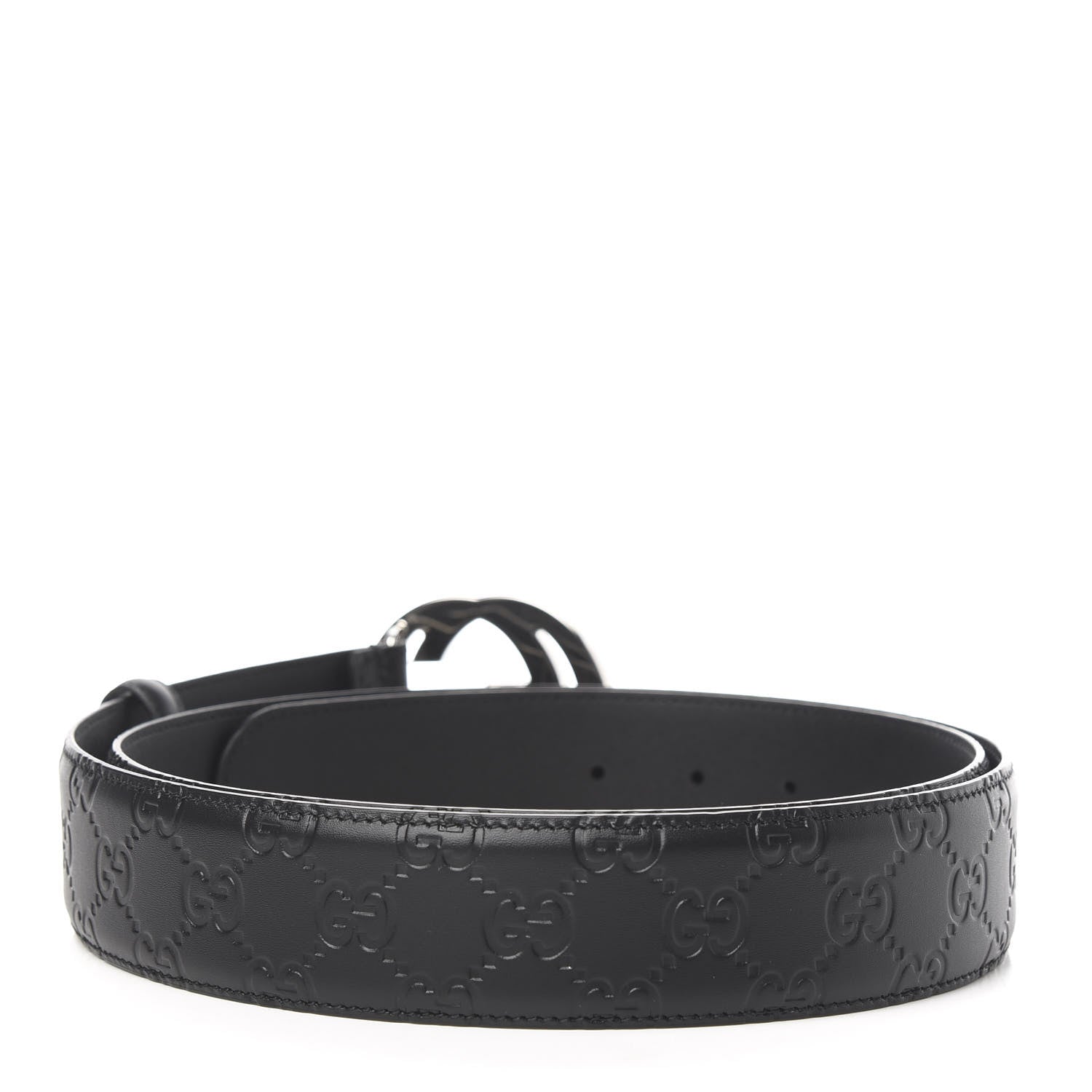 Gucci Guccissima Signature Interlocking G 40mm Belt 115 46 Black 2 of 5