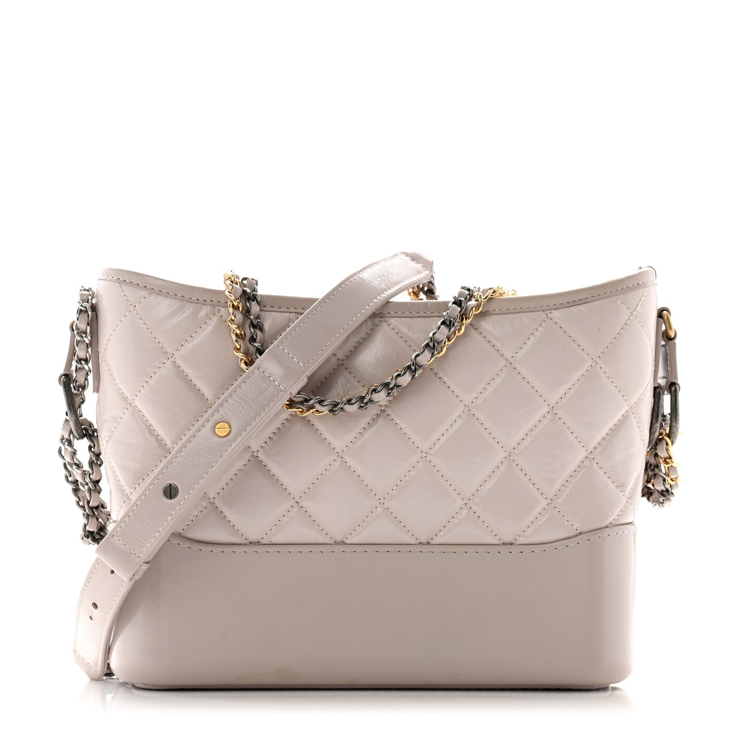 Aged Calfskin Quilted New Medium Gabrielle Hobo Light Purple