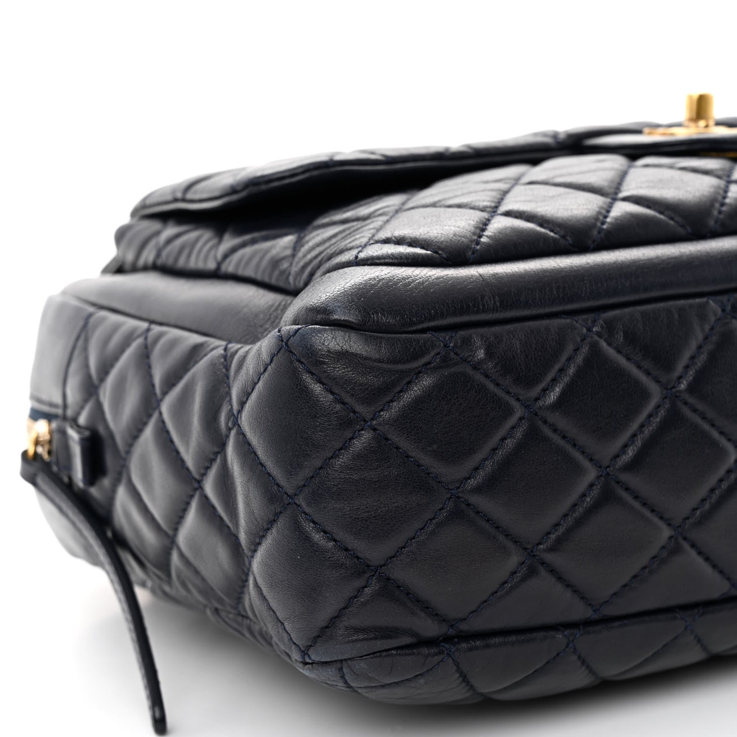 Chanel Lambskin Quilted Travel Flap Tote Navy 10 of 12