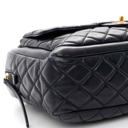 Chanel Lambskin Quilted Travel Flap Tote Navy 10 of 12