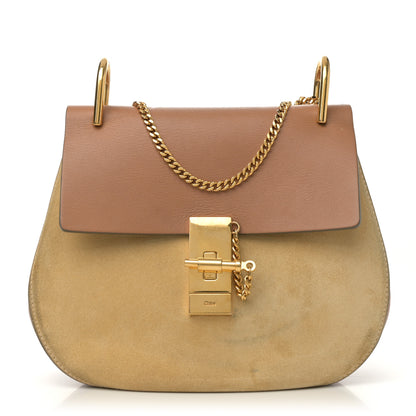 Chloe Suede Smooth Calfskin Drew Shoulder Bag Milky Coffee 1 of 16