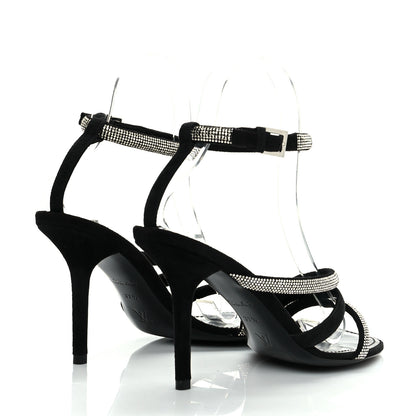 Louis Vuitton Suede Goat Rhinestone Appeal Sandals 37.5 Black 4 of 8