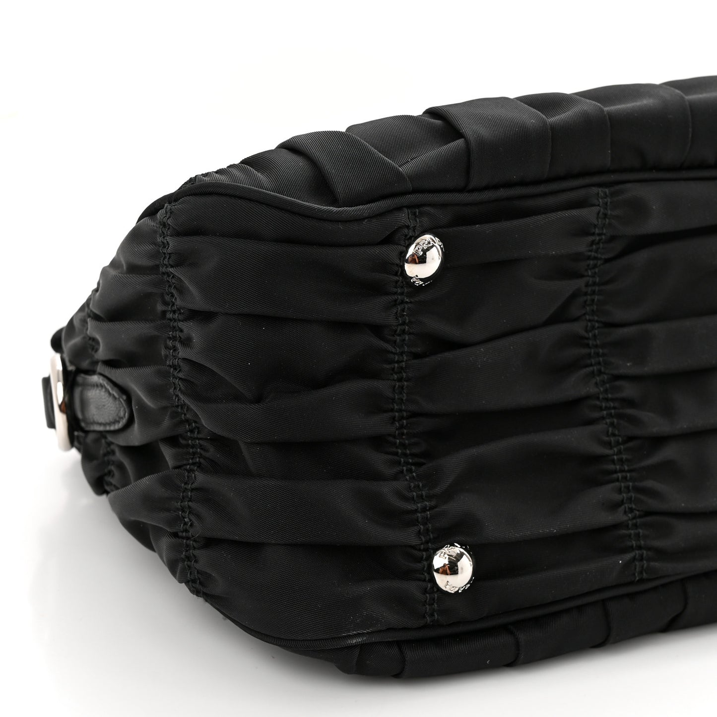 Tessuto Nylon Gaufre Shopping Satchel Black