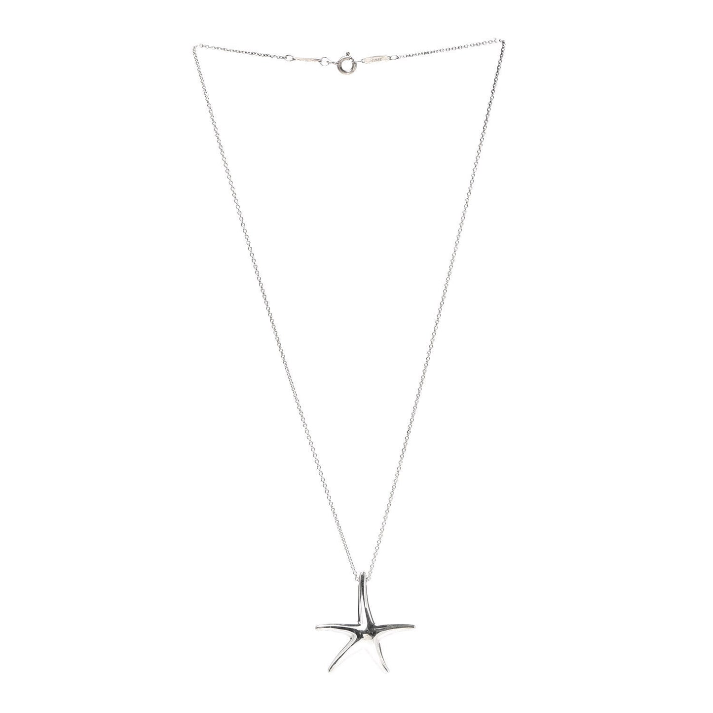 Sterling Silver 28mm Elsa Peretti Starfish Pendant Necklace