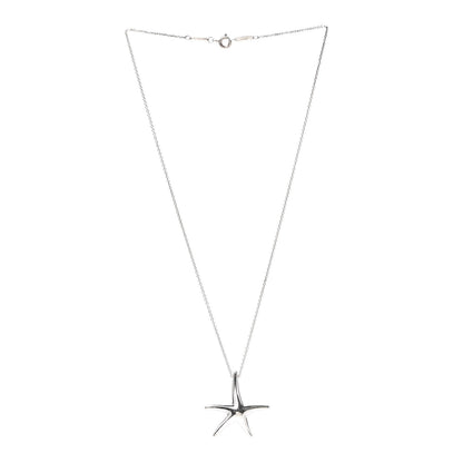 Tiffany Sterling Silver 28mm Elsa Peretti Starfish Pendant Necklace 3 of 5