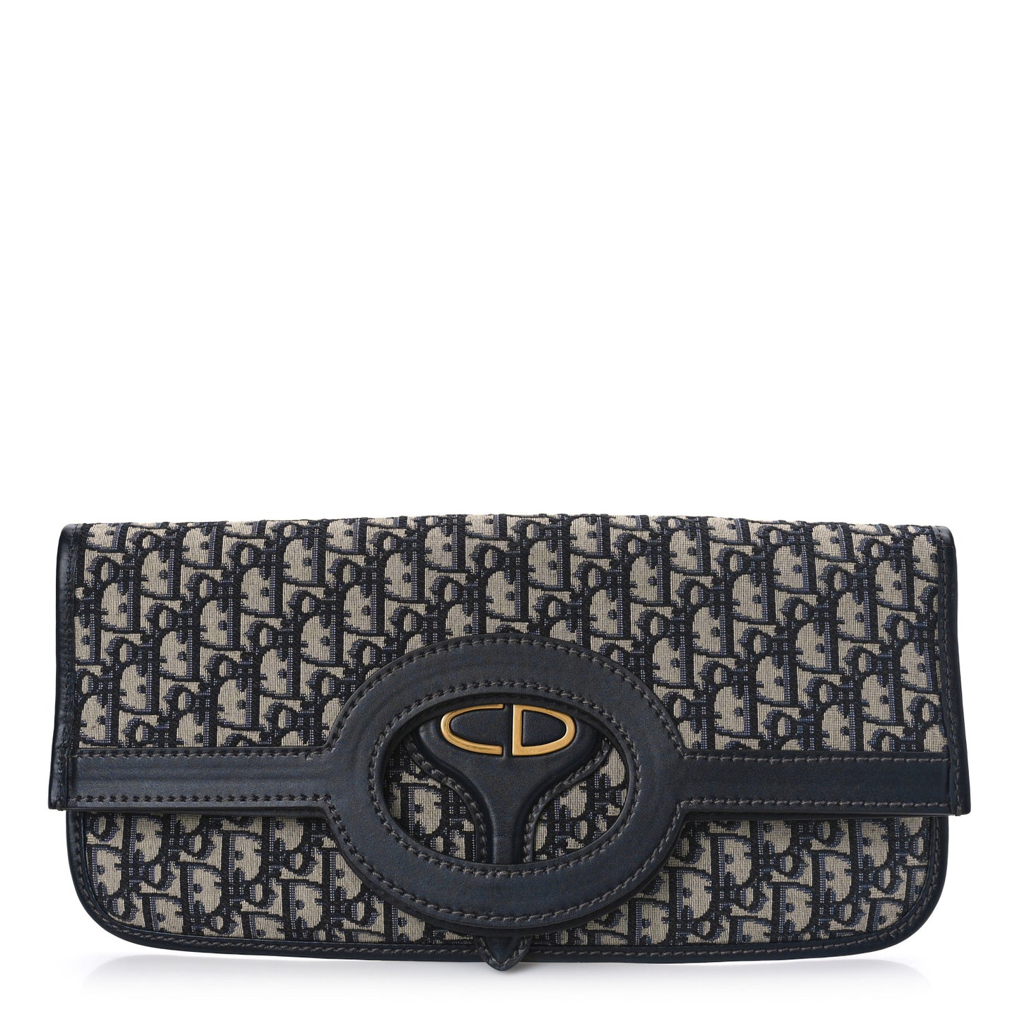Oblique Fold Over Clutch Blue