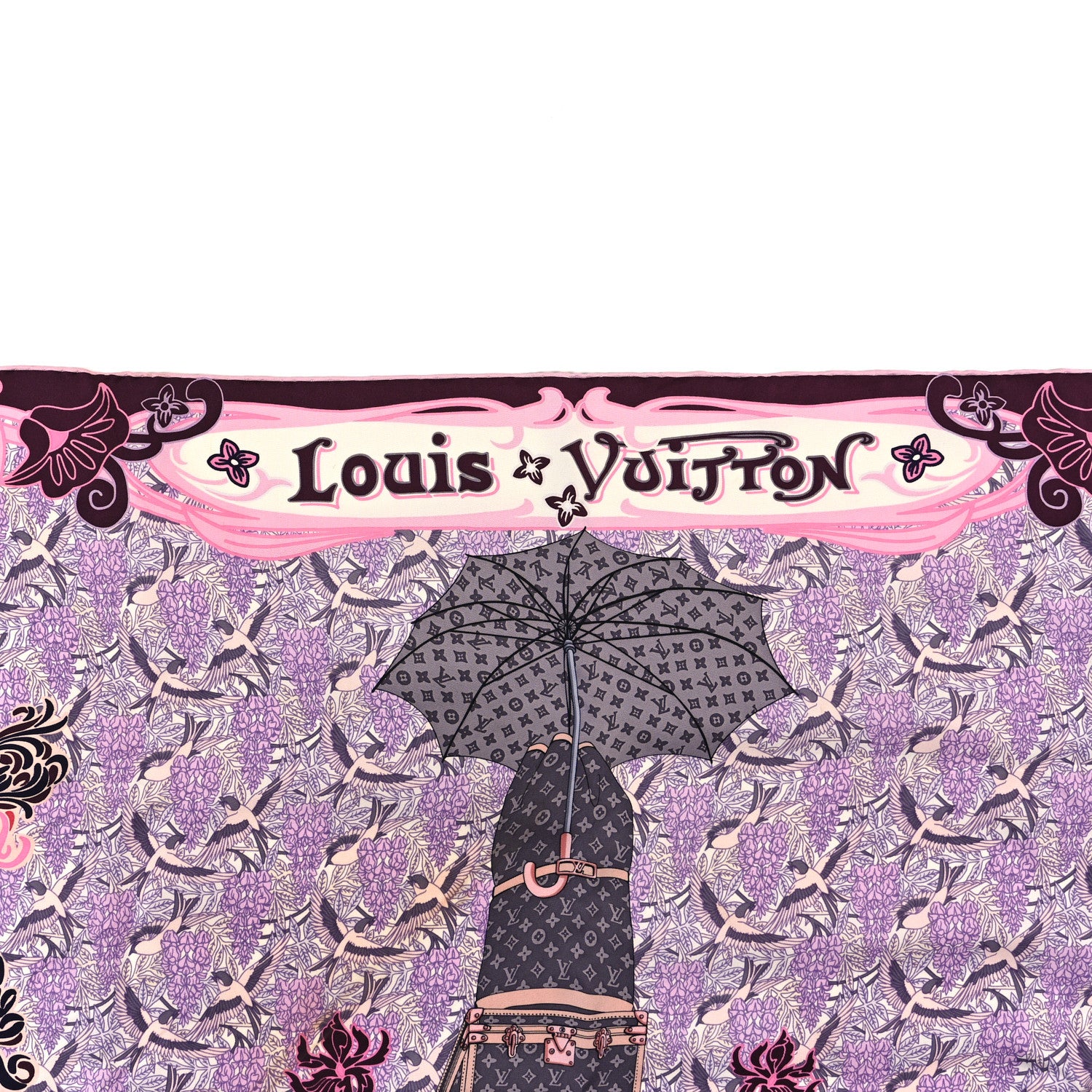 Louis Vuitton Silk Louis A Paris Square Scarf Rose 2 of 3