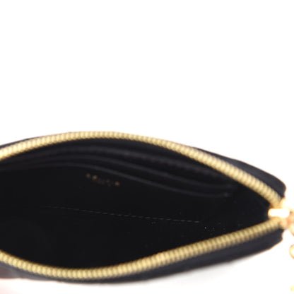 Celine Calfskin Quilted C Charm Coin Card Pouch Black 5 of 8