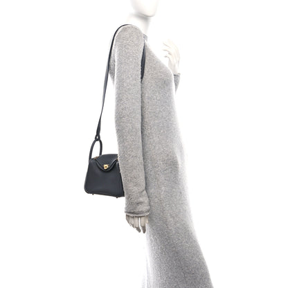 Hermes Taurillon Clemence Mini Lindy 20 Ardoise 2 of 11