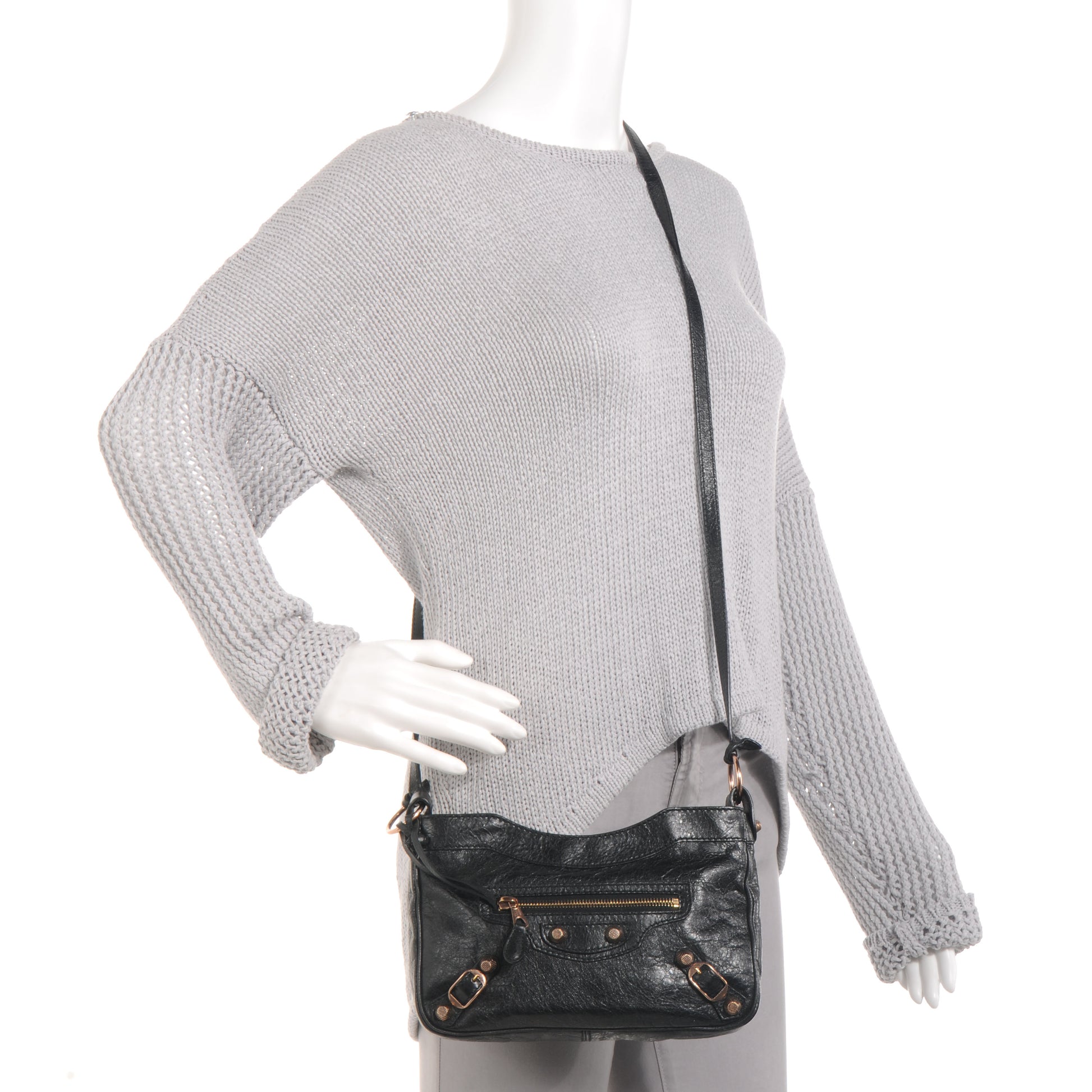 Balenciaga Agneau Giant 12 Rose Gold Hardware Hip Black 2 of 8