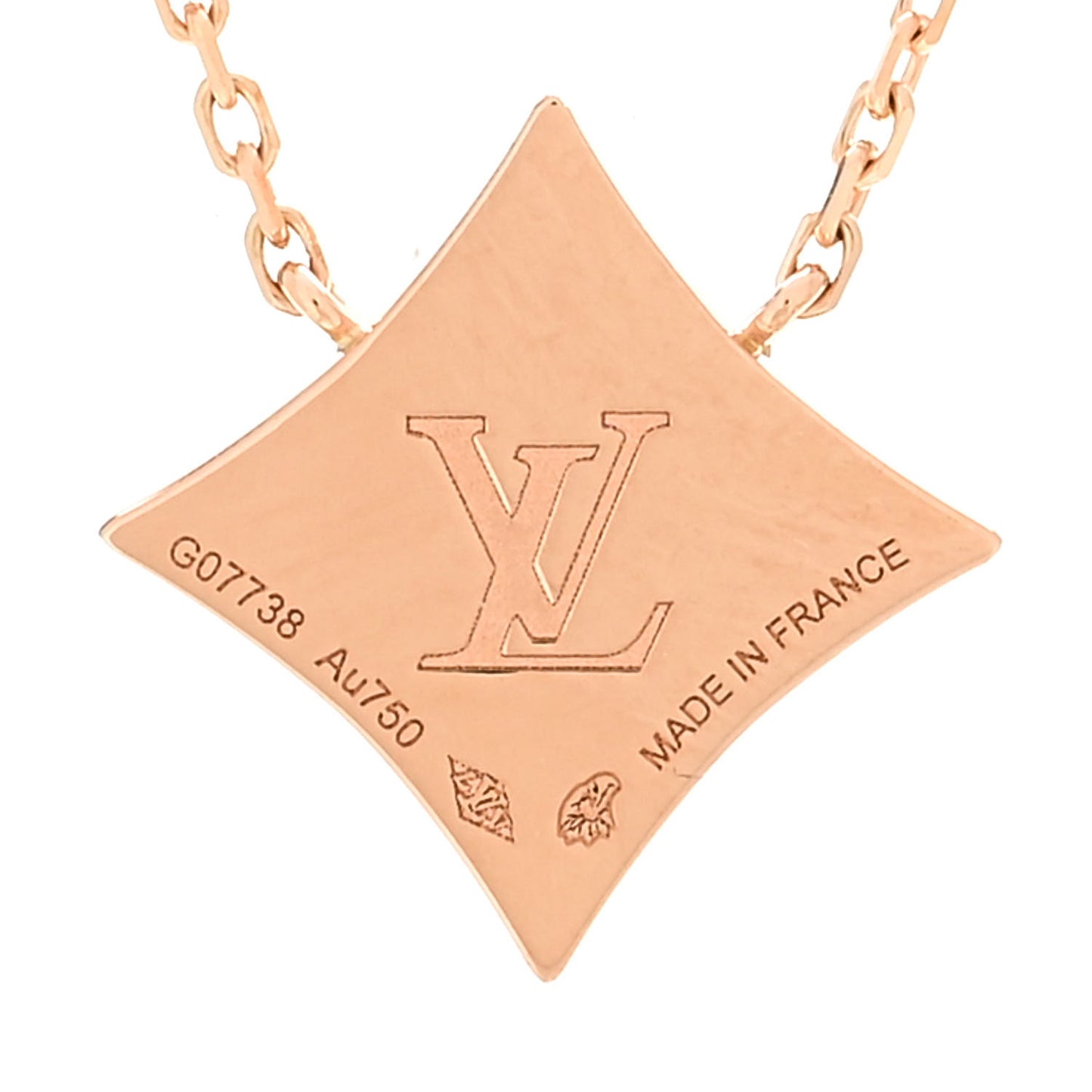 18K Pink Gold Diamond Pink Mother of Pearl Color Blossom BB Star Pendant Necklace