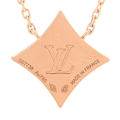 Louis Vuitton 18K Pink Gold Diamond Pink Mother of Pearl Color Blossom BB Star Pendant Necklace 4 of 5
