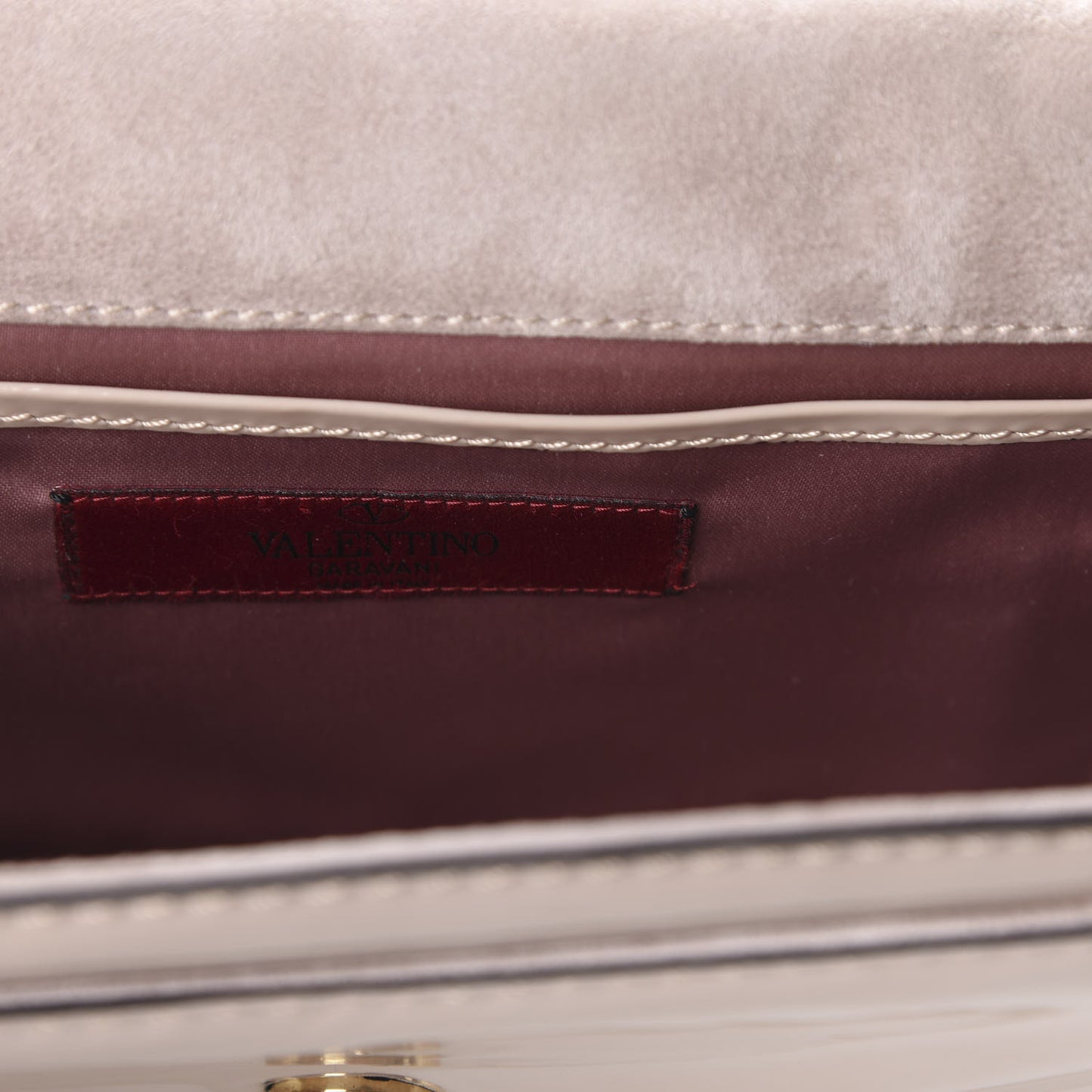 Patent Lacca Bow Shoulder Bag Nude