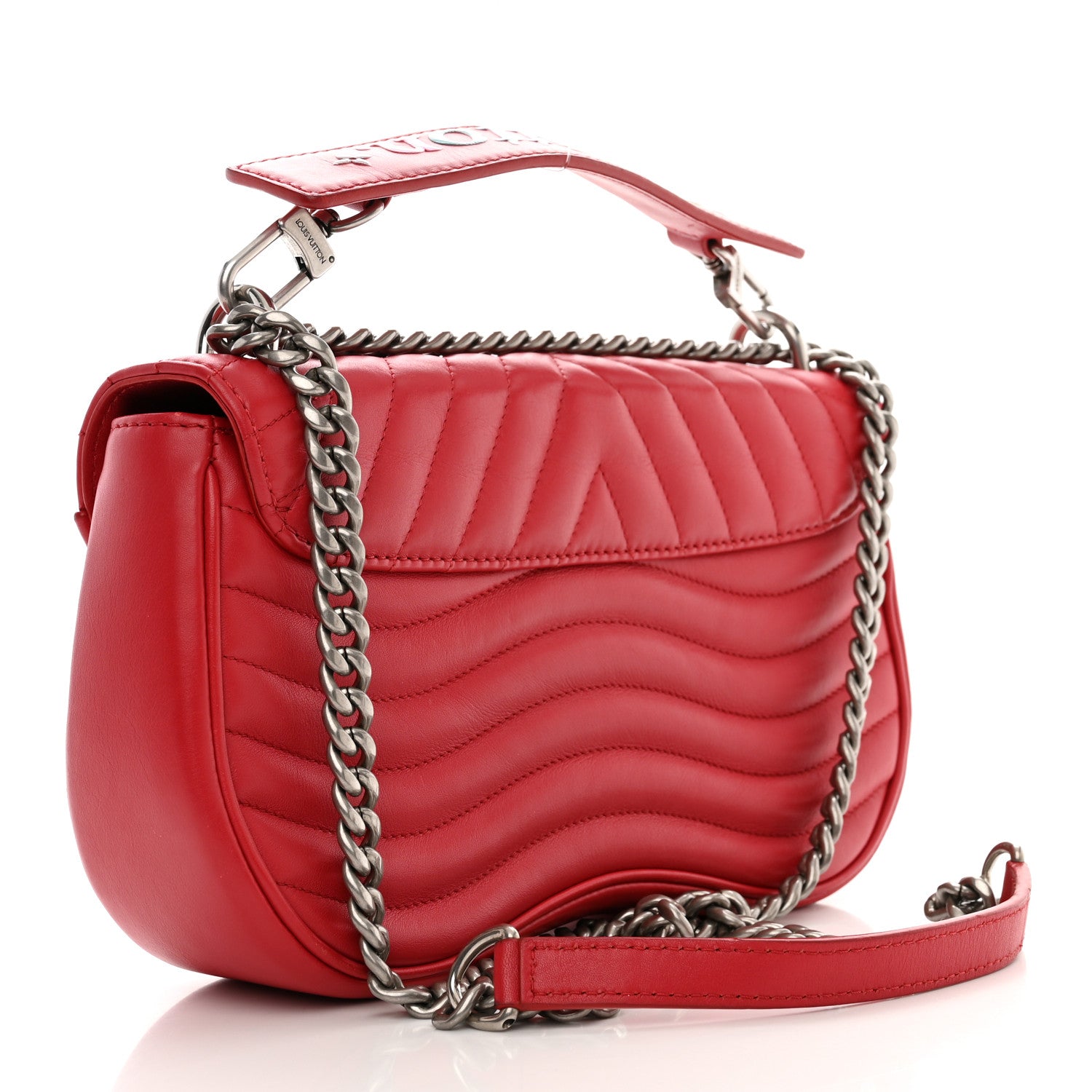 Louis Vuitton Calfskin New Wave Chain MM Ecarlate 3 of 10