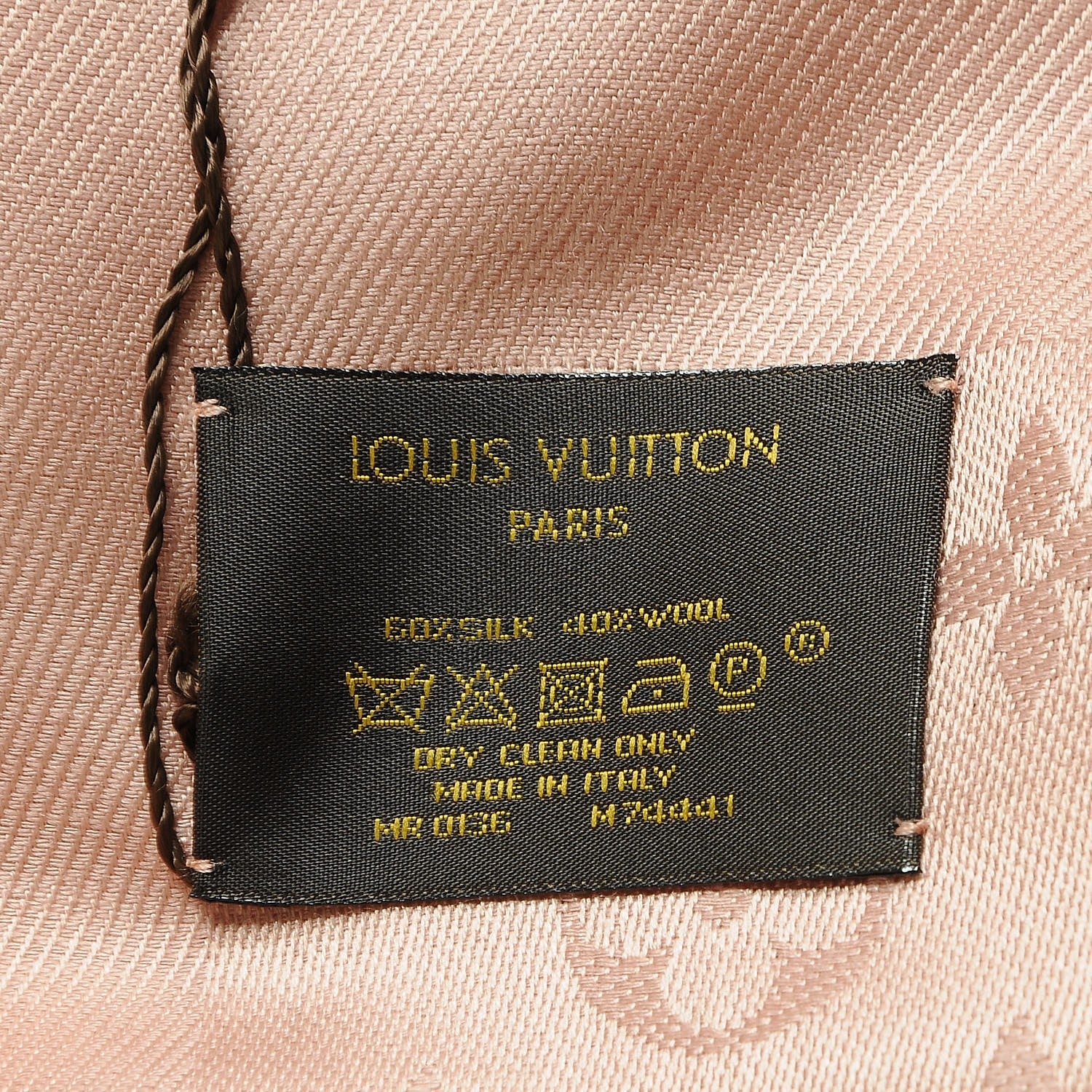 Louis Vuitton Silk Wool Monogram Shawl Natural 4 of 4