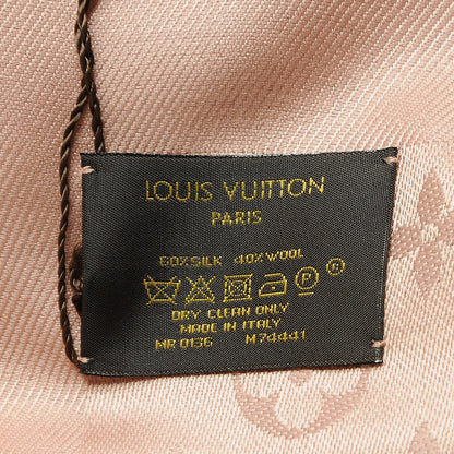 Louis Vuitton Silk Wool Monogram Shawl Natural 4 of 4