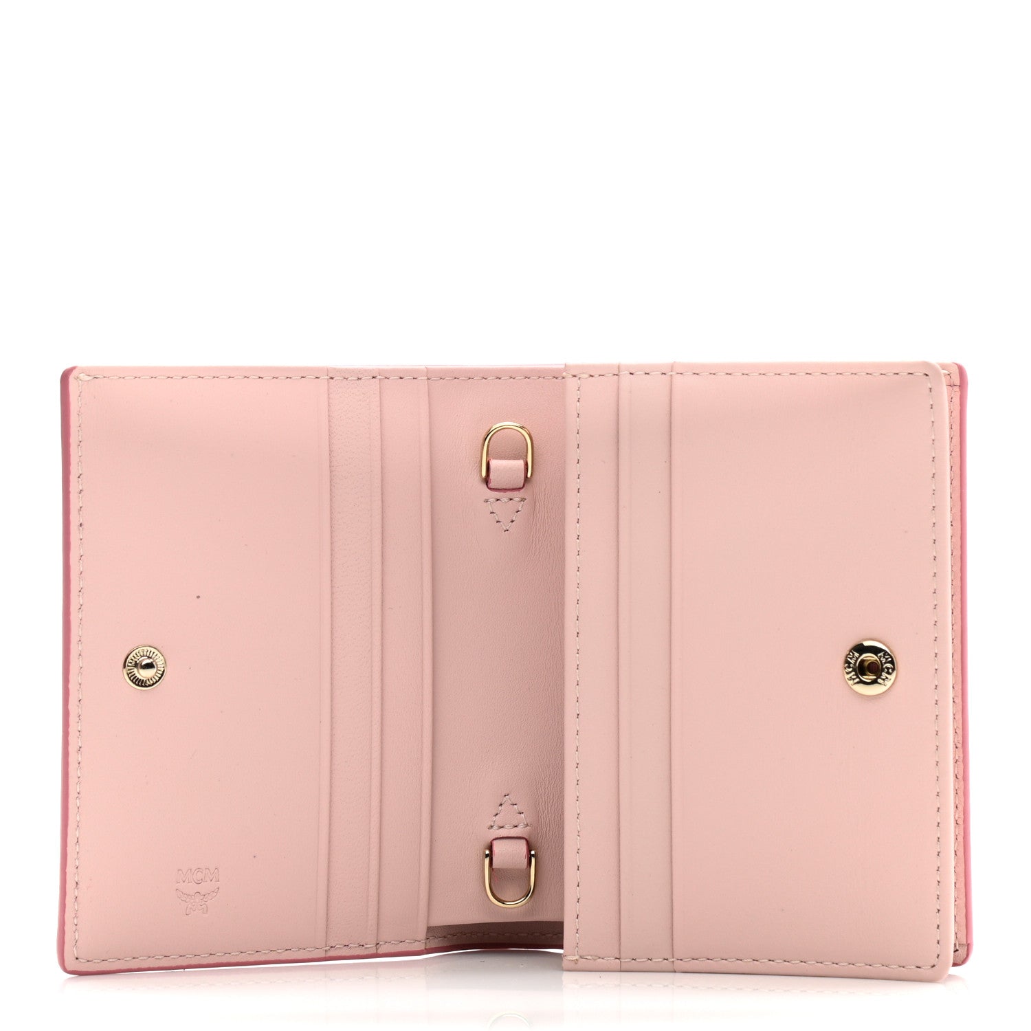 MCM Visetos Original Mini Chain Wallet Light Pink 5 of 11