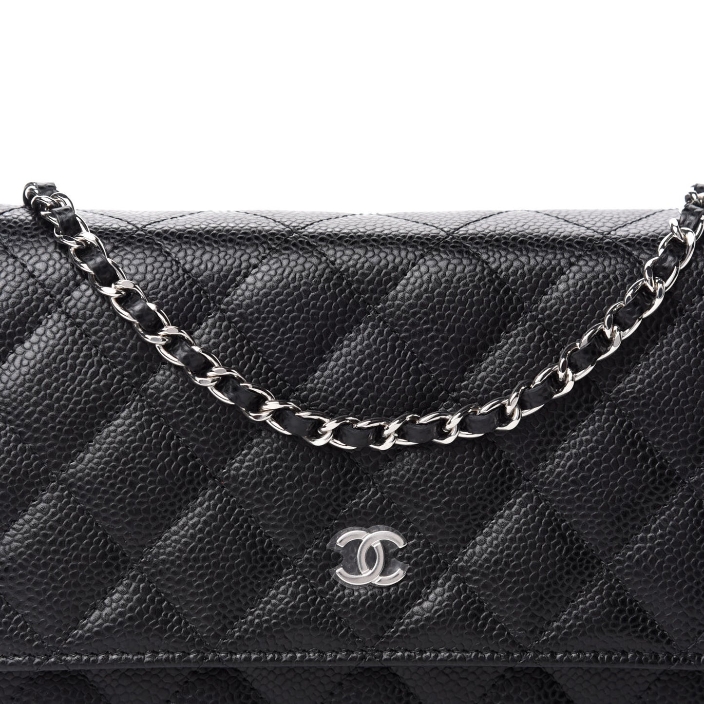Caviar Quilted Wallet On Chain WOC Black