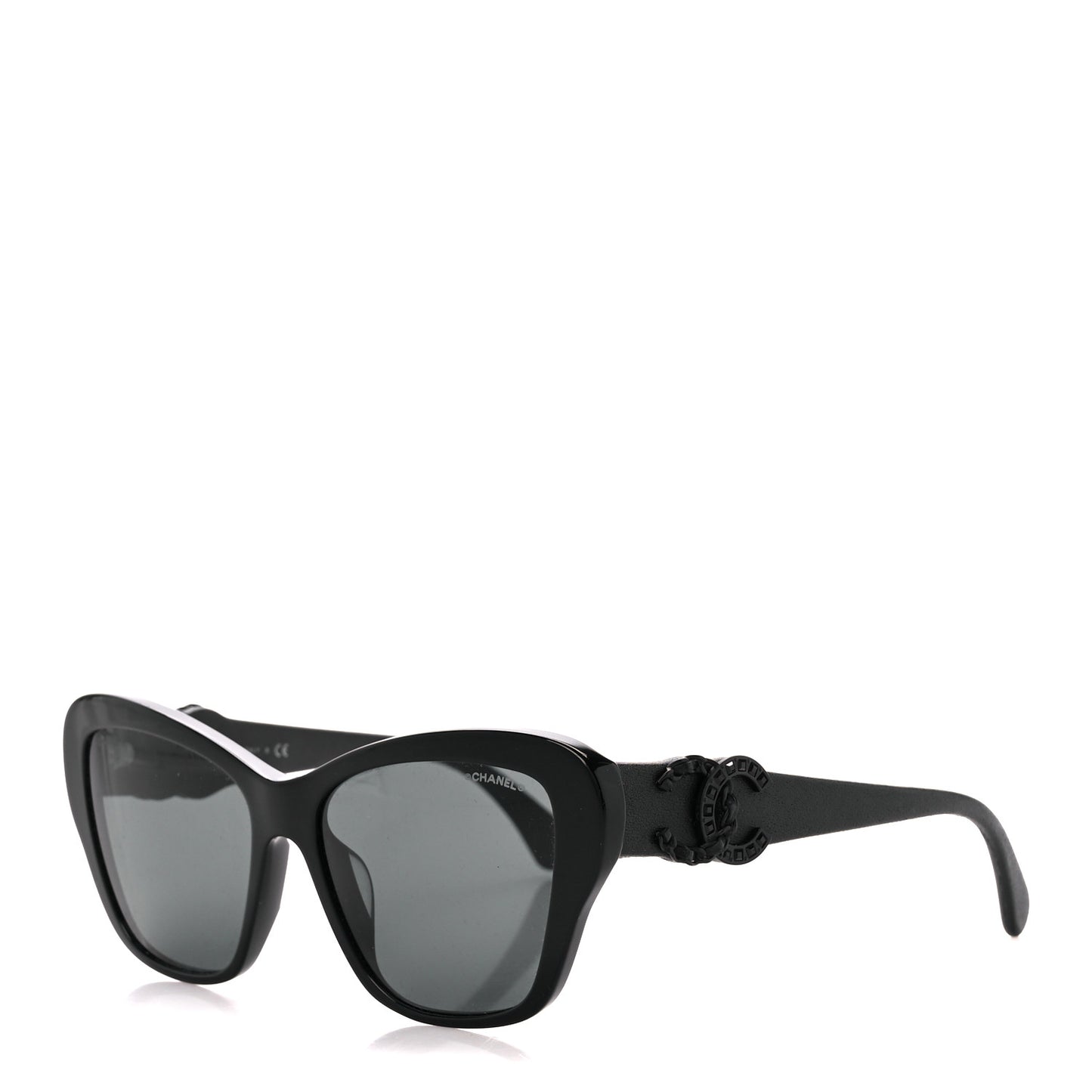 Acetate Lambskin CC Sunglasses 5457-Q-A Black