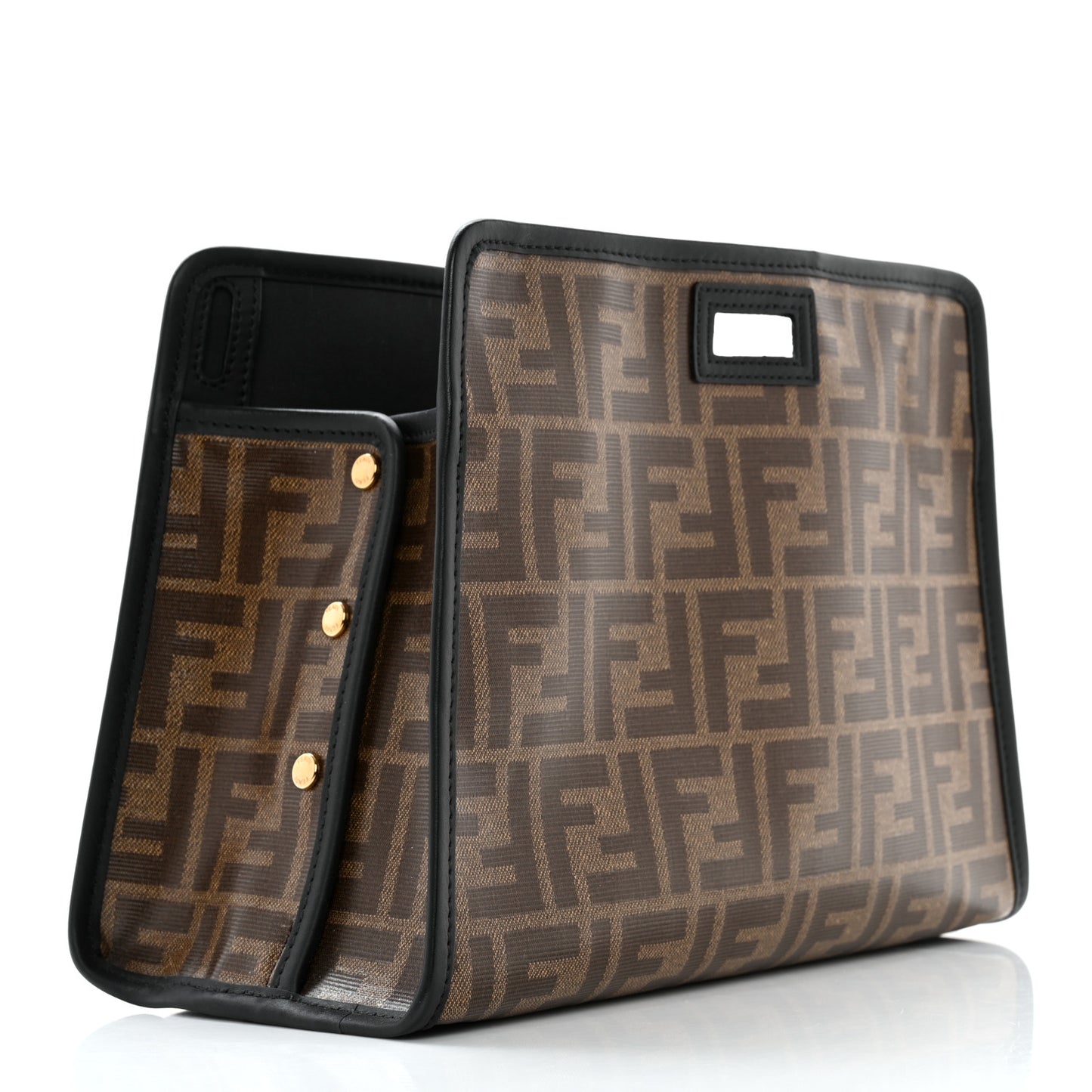 Glazed Fabric Vitello Century FF 1974 Stamp Patch Mini Peekaboo Defender Cover Mogano Panna Black